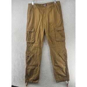 Matchstick Cargo‎ Pants Relaxed Fit Multi-Pocket Outdoor Casual Khaki